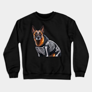 German Shepherd in Skeleton Costume T-Shirt - Spook-tacular Pup Crewneck Sweatshirt